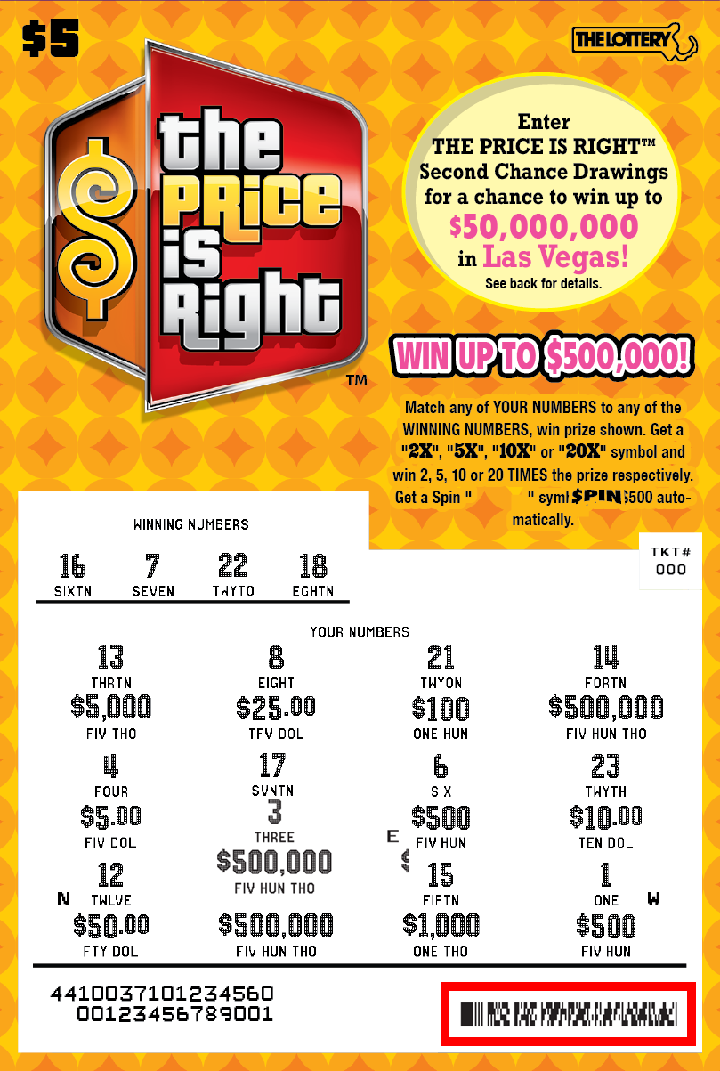 Scanning THE PRICE IS RIGHT™ Second Chance Drawings from the